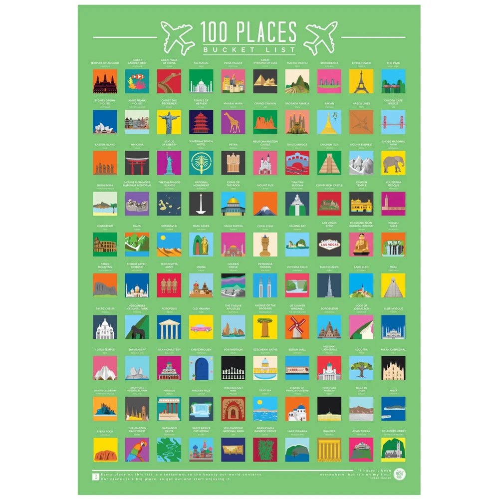Affiche 100 Lieux à Visiter Image 1