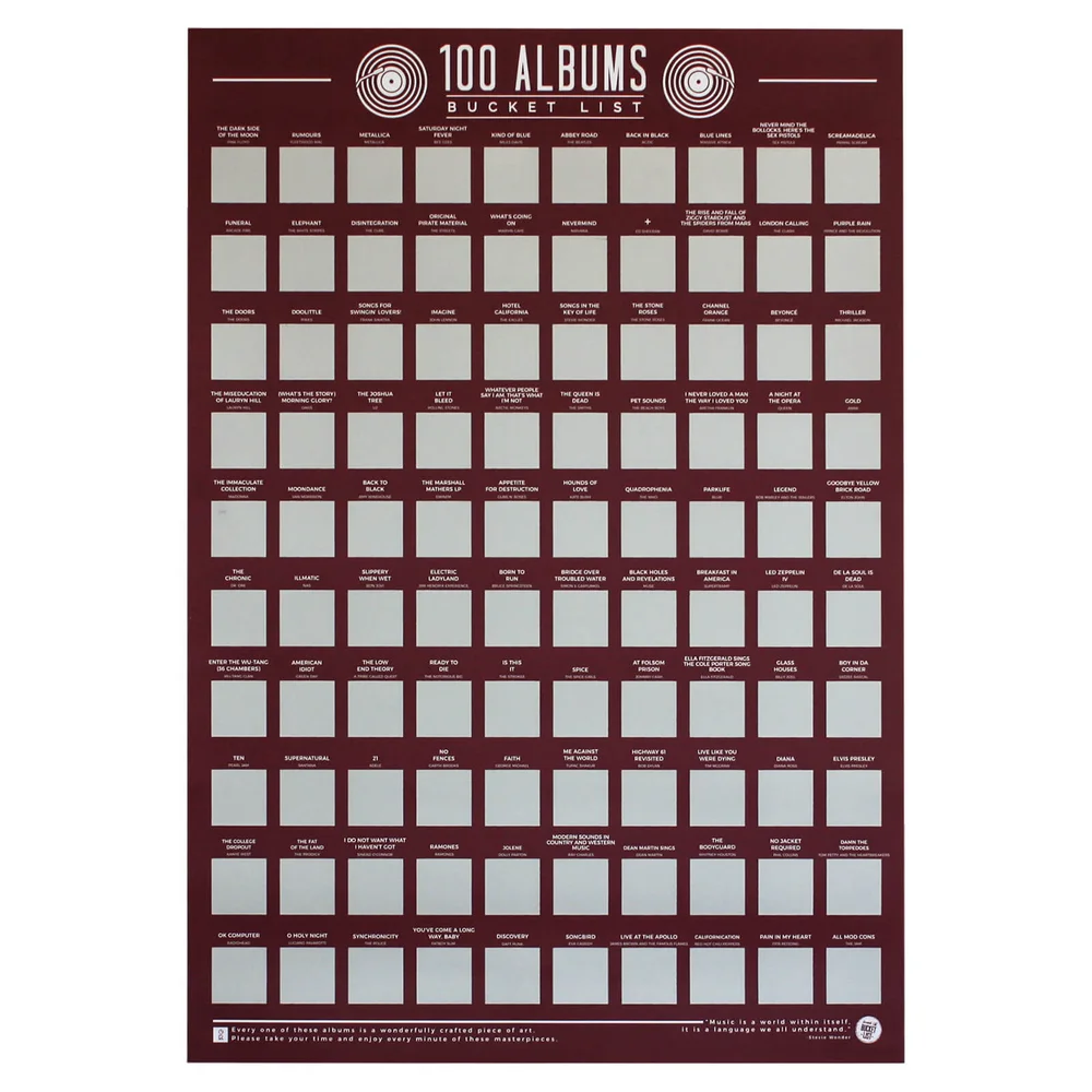 Poster Bucket Liste des 100 albums Image 1