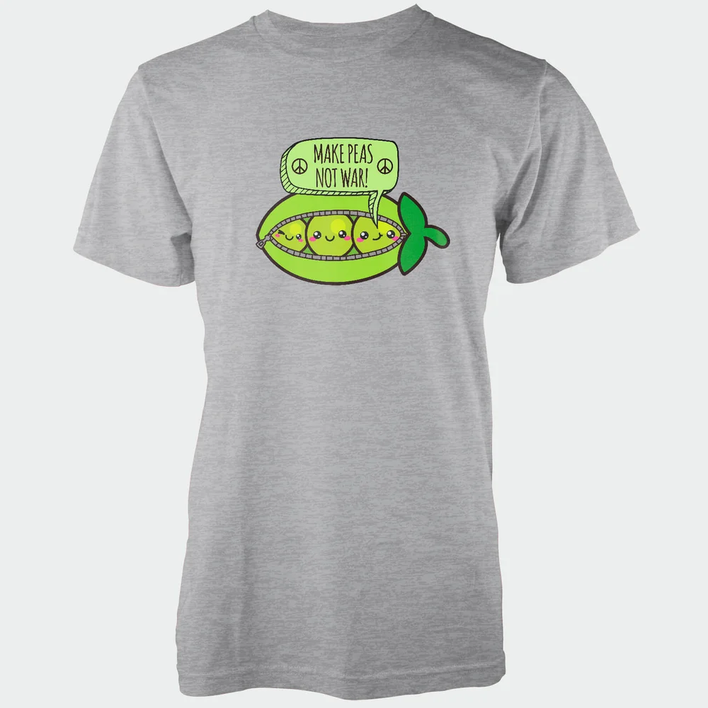 Make Peas Not War Grey T-Shirt - S Image 1