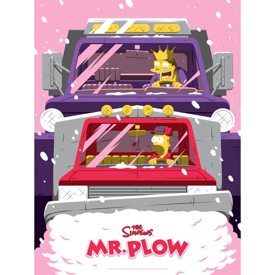 Sérigraphie Les Simpsons "Mr. Plow" - Impression Fine Art par Acme Archives & Florey (Limitée à 100 exemplaires) Image 1