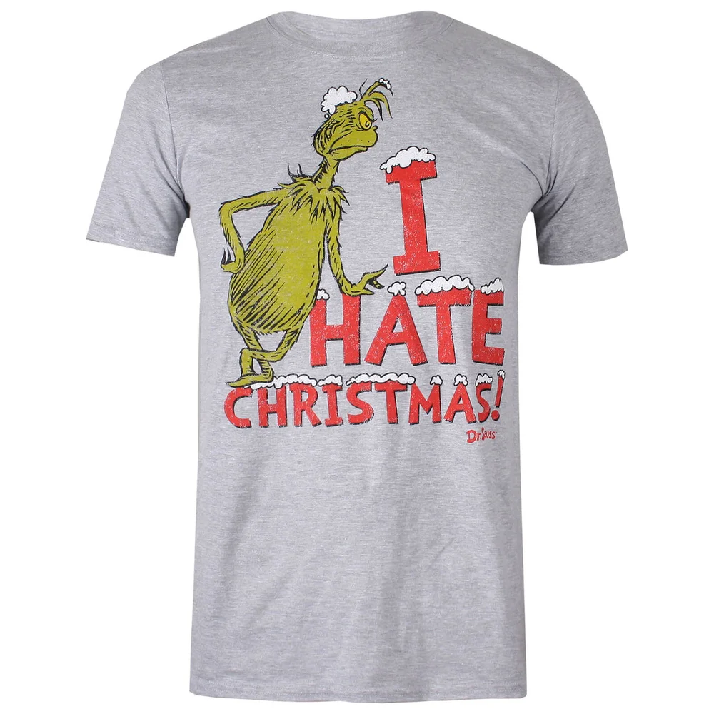 T-Shirt Homme Je Déteste Noël le Grinch - Gris Chiné - S Image 1