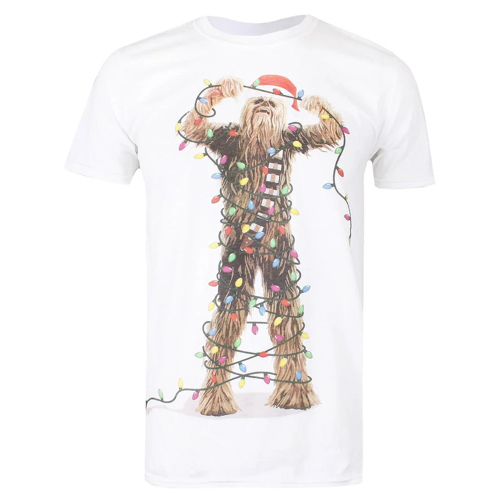 T-Shirt de Noël Homme Chewbacca Guirlande - Star Wars - Blanc - S - Blanc Image 1