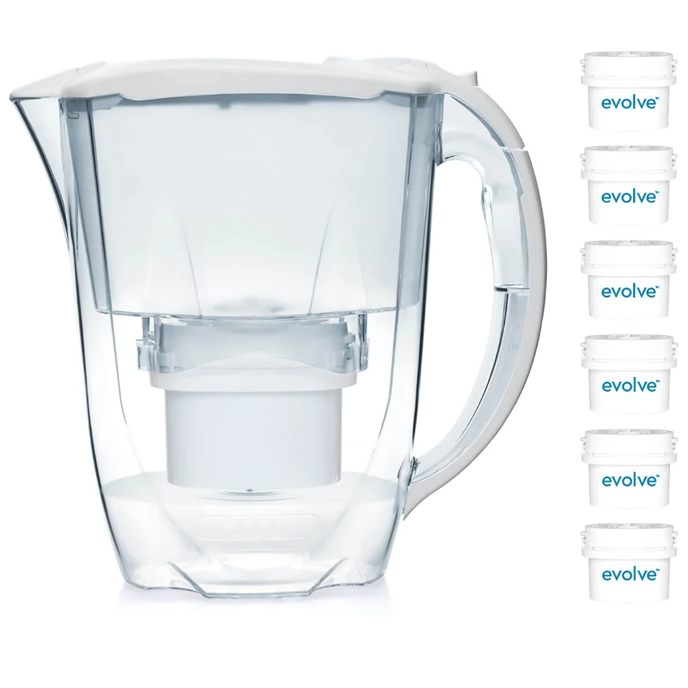 Carafe Filtrante Oria Aqua Optima 2.8L + Cartouche Evolve 6 x 60 Jours (Lot pour 1 an) - Blanc Image 1