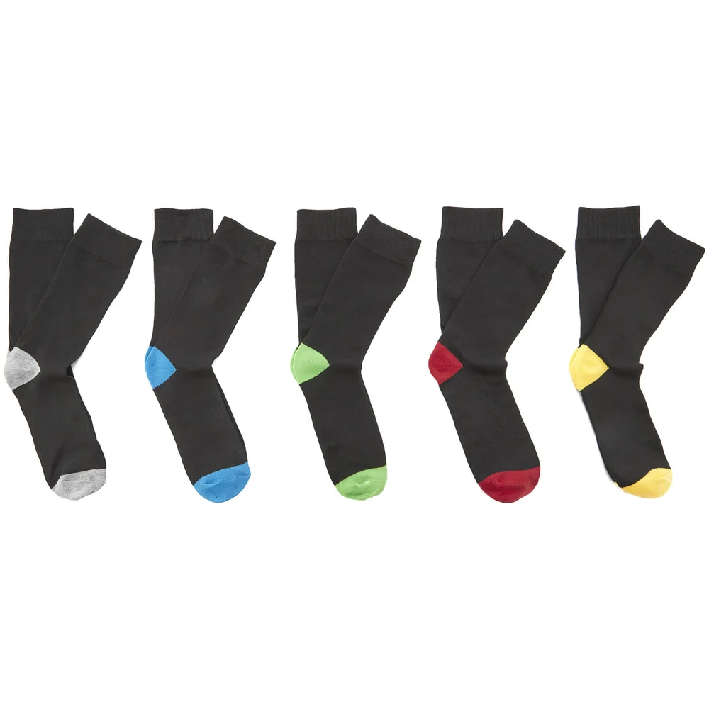 Lot de 5 Chaussettes Homme Brave Soul - Noir (40 - 46) Image 1