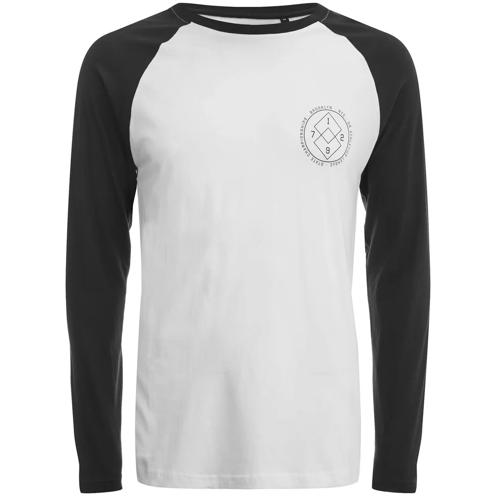 T-Shirt Manches Longues Homme Vermont Raglan Brave Soul - Écru / Noir - S - White/Black Image 1
