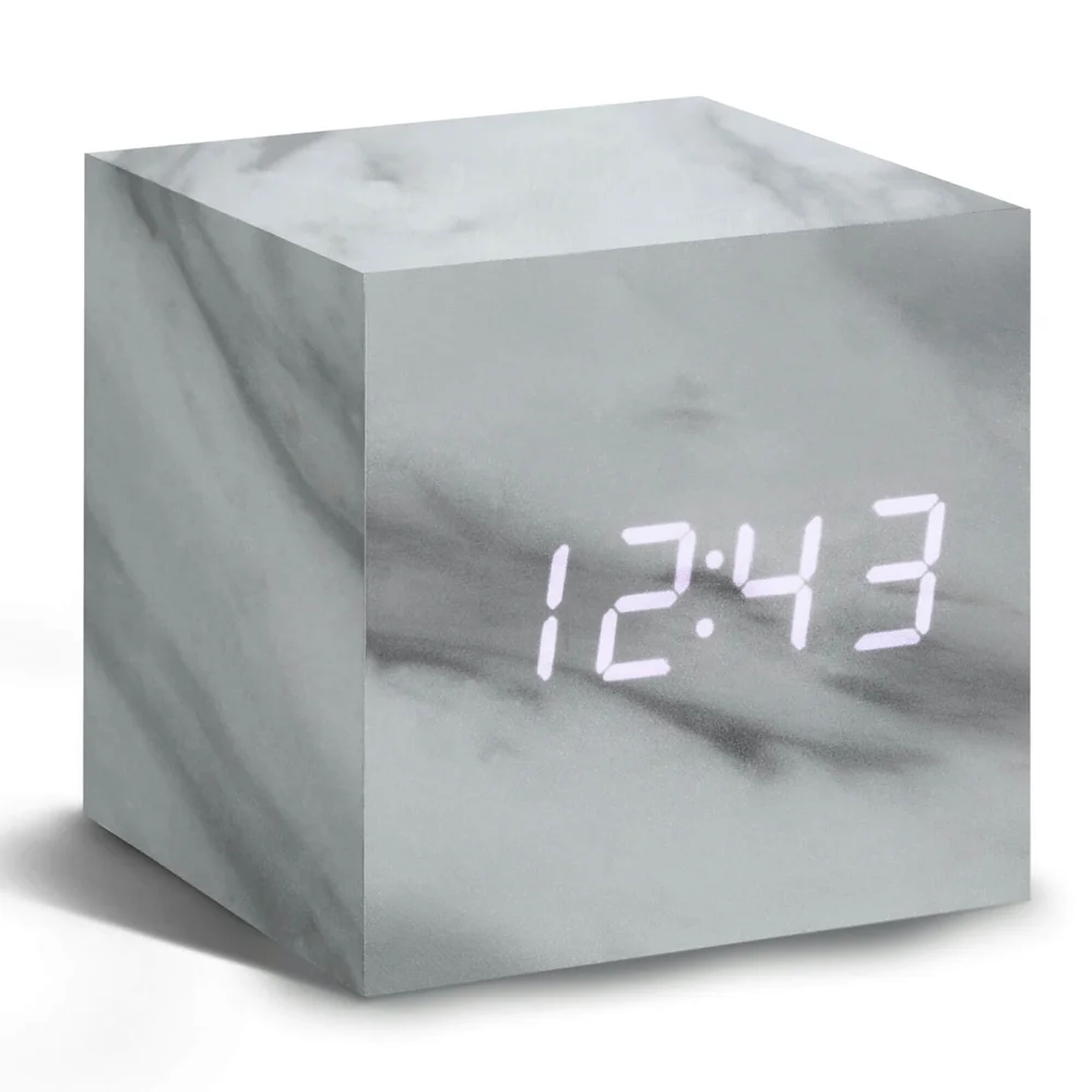 Gingko Click Clock Réveil Cube - Marbre Image 1
