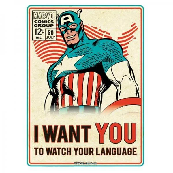 Tin Sign Small - Marvel Captain America Image 1