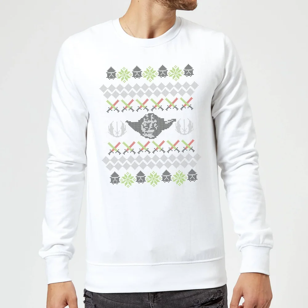 Star Wars Yoda Christmas Knit Pull de Noël - Blanc - S Image 1