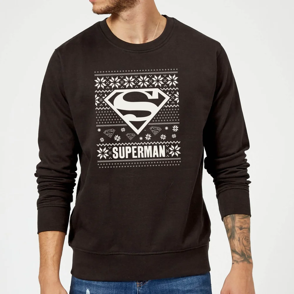 DC Superman Christmas Knit Logo Pull de Noël - Noir - S Image 1
