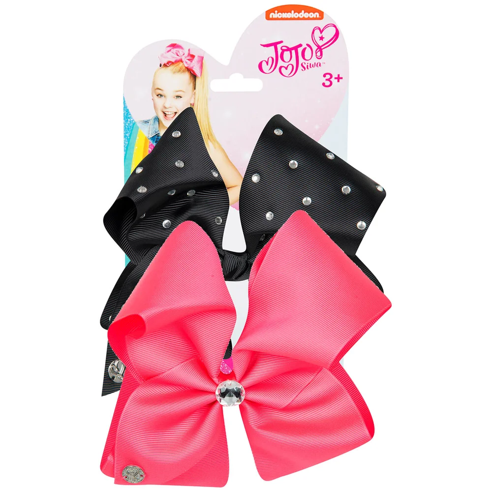 Nœuds JoJo Siwa - Néon / Rose / Noir Image 1