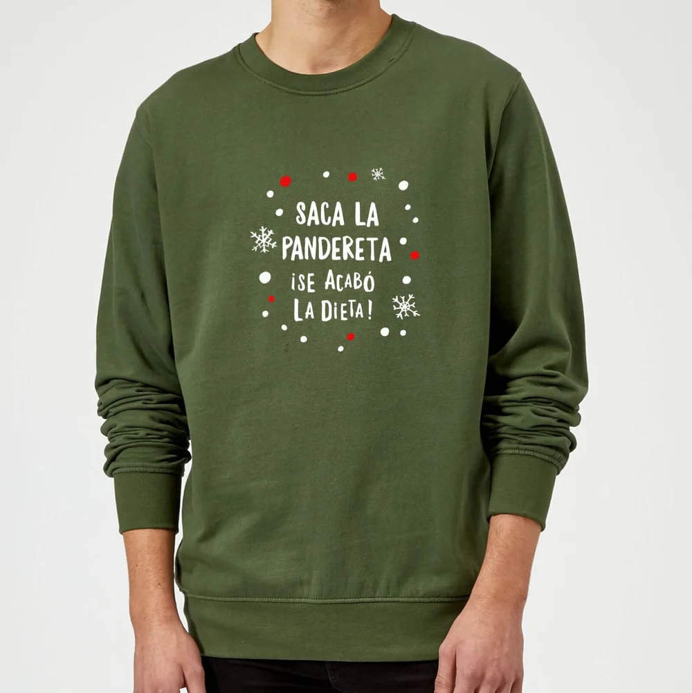 Pull de Noël Homme Saca La Pandereta - Vert - S - Noir Image 1