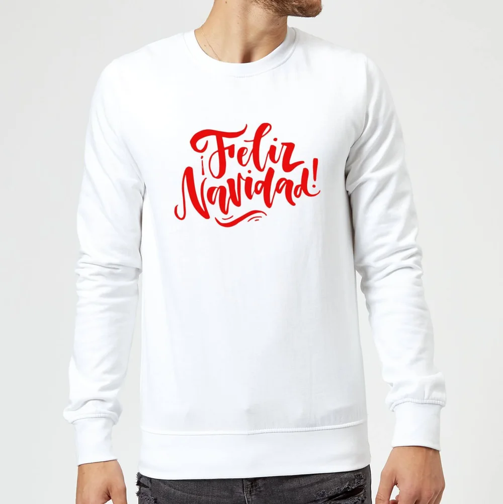 Pull de Noël Homme Feliz Navidad - Blanc - S Image 1