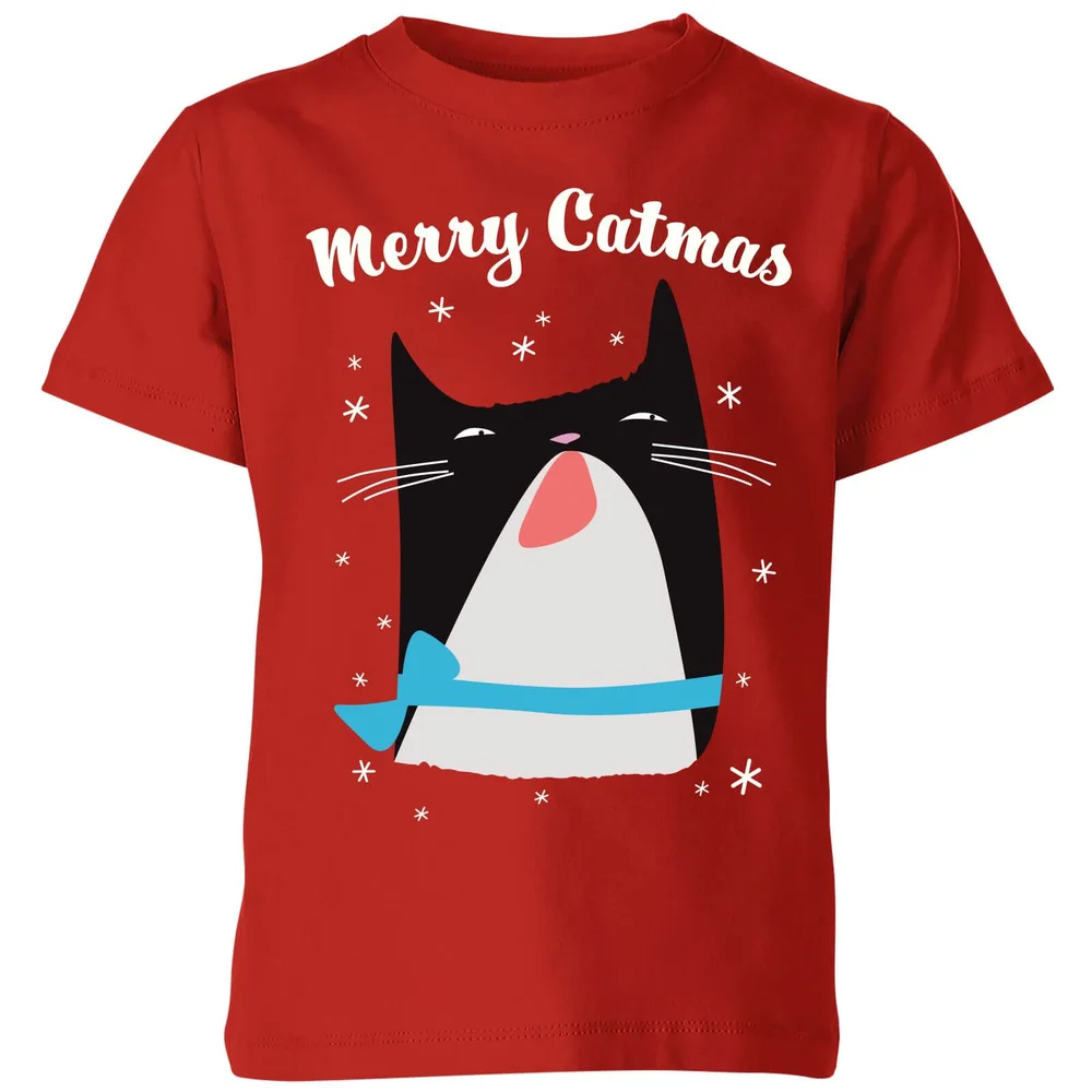 Merry Catmas Kids' T-Shirt - Red - 3-4 ans - Rouge Image 1