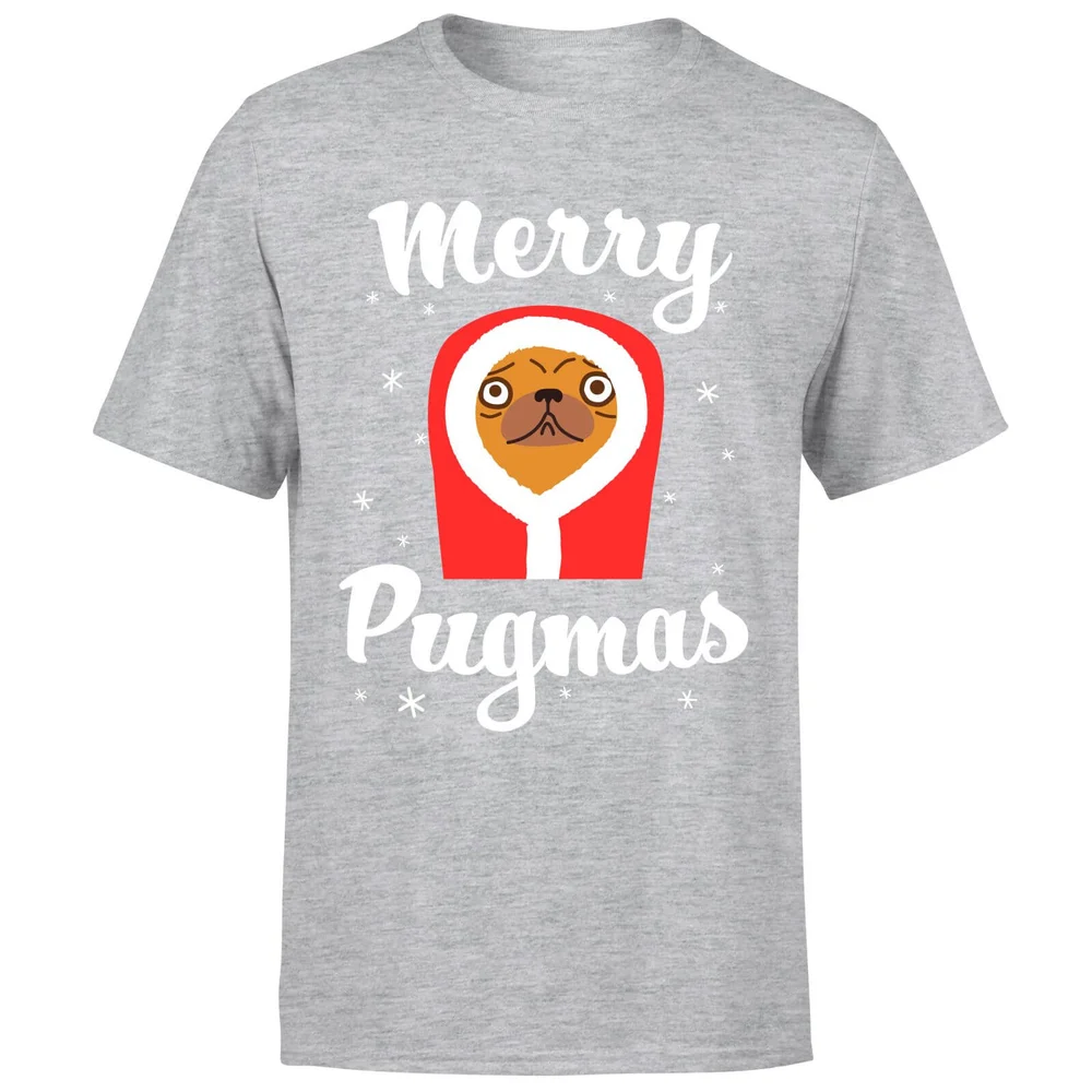 Merry Pugmas T-Shirt - Grey - S - Gris Image 1