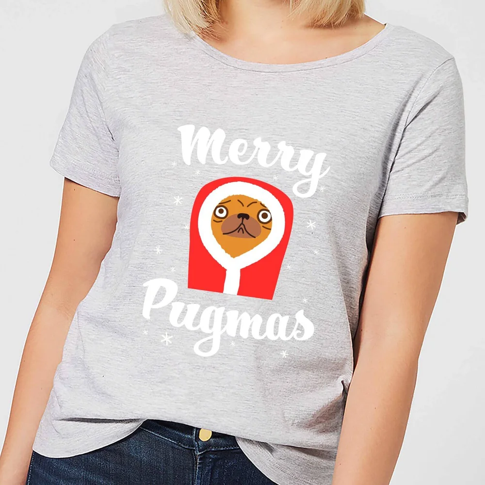 Merry Pugmas Women's T-Shirt - Grey - S - Gris Image 1