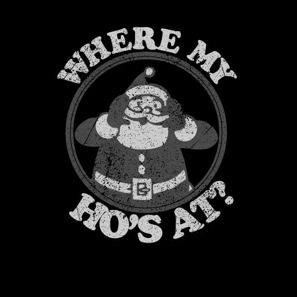 T-Shirt de Noël Femme Where My Ho's At Noël - Noir