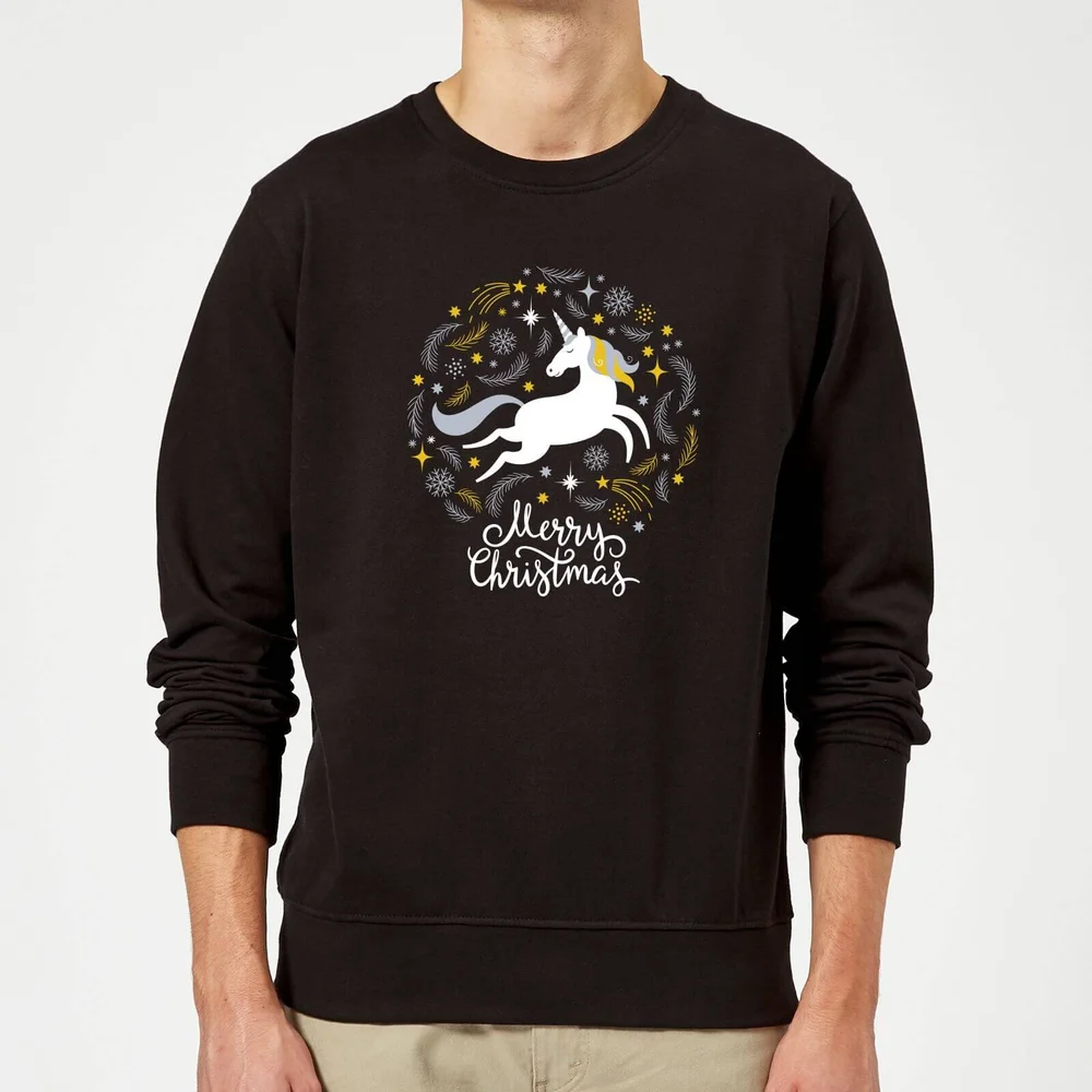 Pull de Noël Homme Unicorn - Noir - S - Noir Image 1