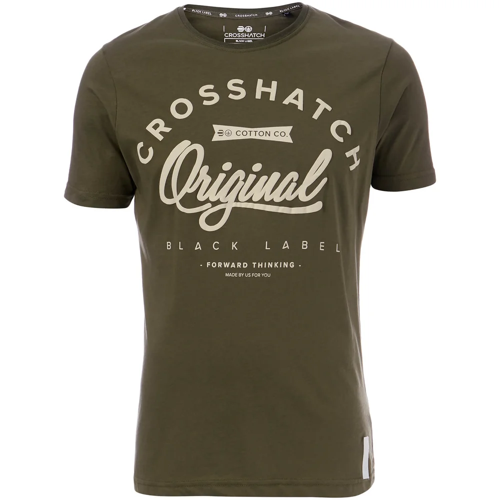 T-Shirt Homme Freemans Crosshatch - Vert Kaki - S - Vert Citron Image 1