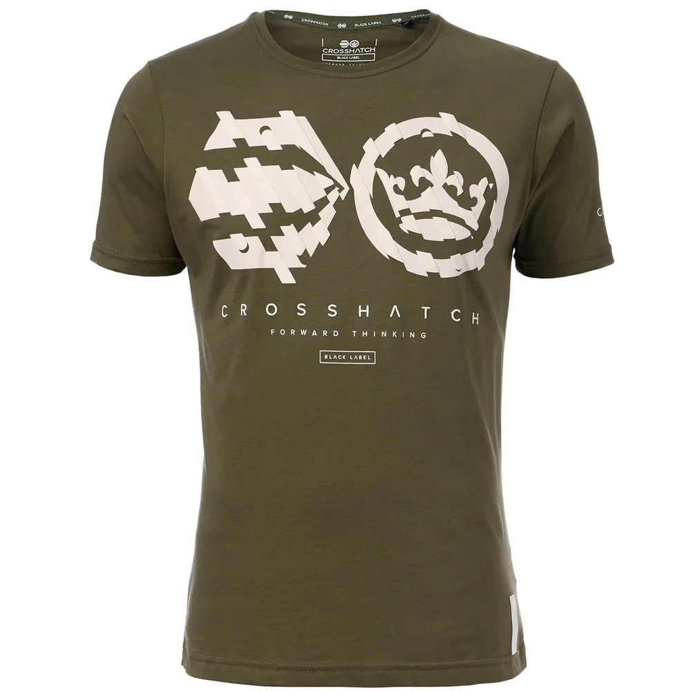 T-Shirt Homme Unsteady Crosshatch - Vert Kaki - S - Vert Citron Image 1