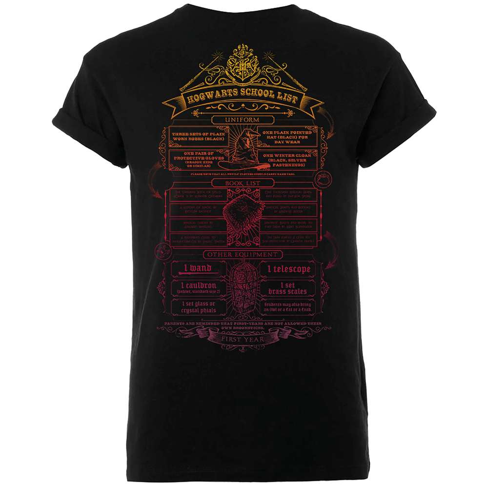 T-Shirt Homme Liste de Fournitures Poudlard - Harry Potter - Noir - S Image 1