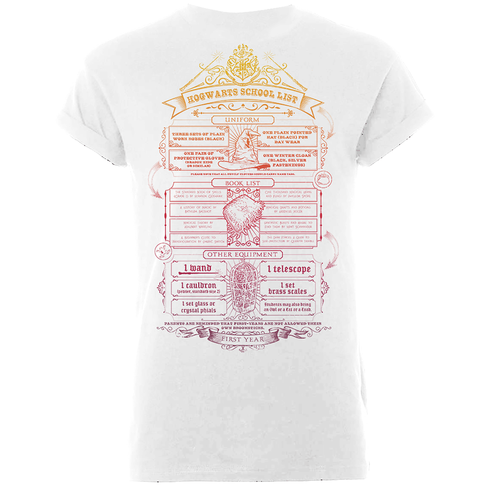T-Shirt Homme Liste de Fournitures Poudlard - Harry Potter - Blanc - S Image 1