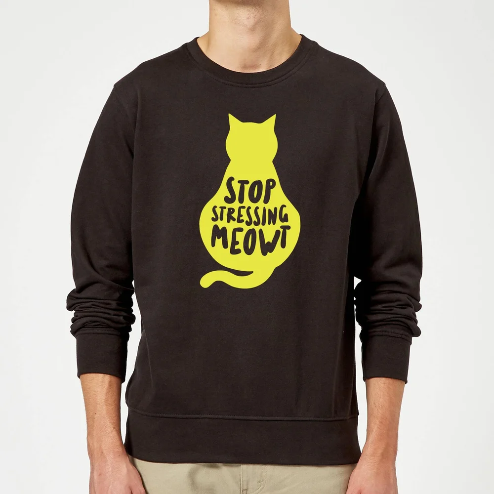Stop Stressing Meowt Sweatshirt - Black - S - Noir Image 1