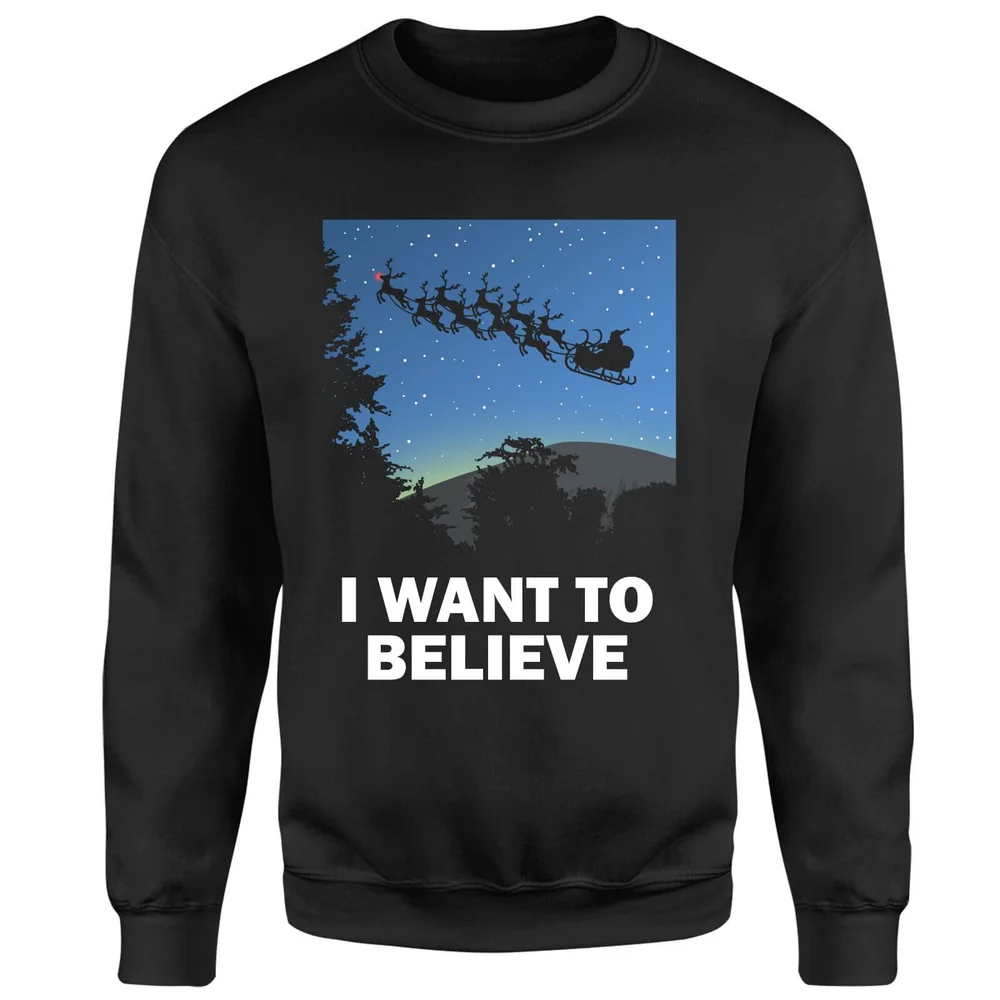 Pull de Noël Homme I Want To Believe - Noir - S Image 1