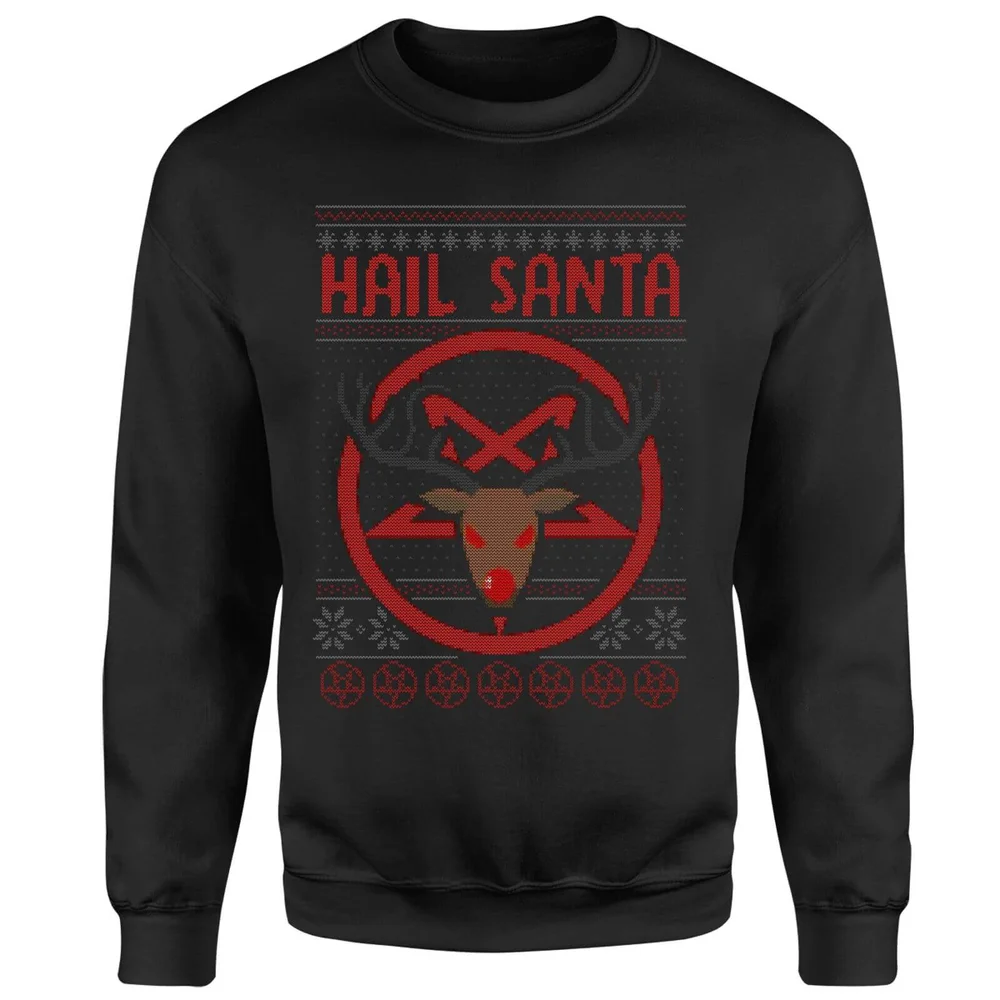 Pull de Noël Homme Hail Santa - Noir - S Image 1