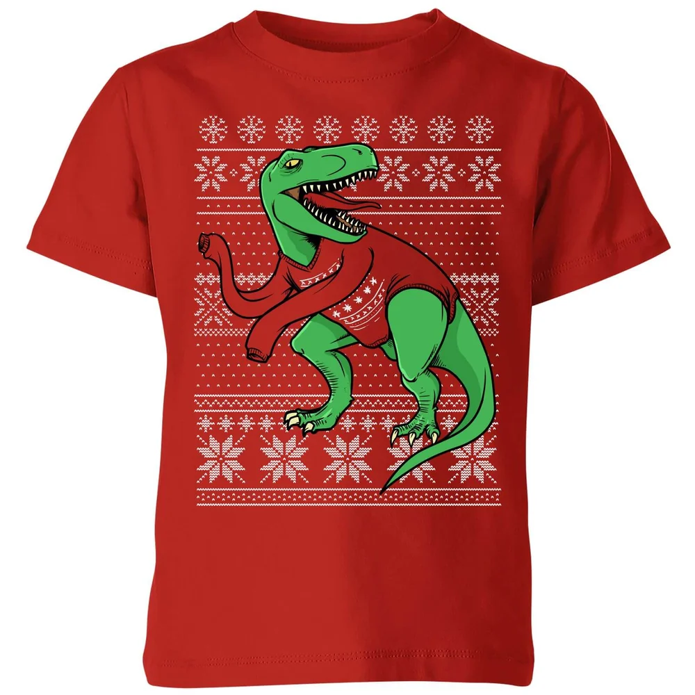 T-Shirt Enfant Tyrannosaure Rex Pull - Rouge - 3-4 ans Image 1