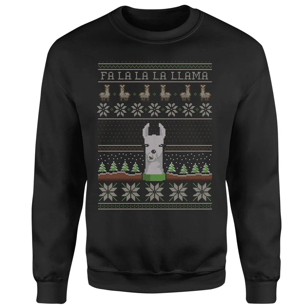 Pull de Noël Homme Fa La La La Llama - Noir - S Image 1