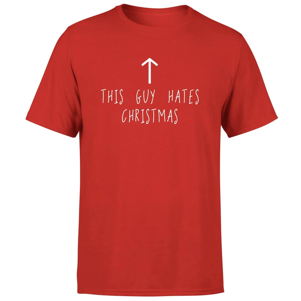 This Guy Hates Christmas T-Shirt - Red - S - Rouge Image 1