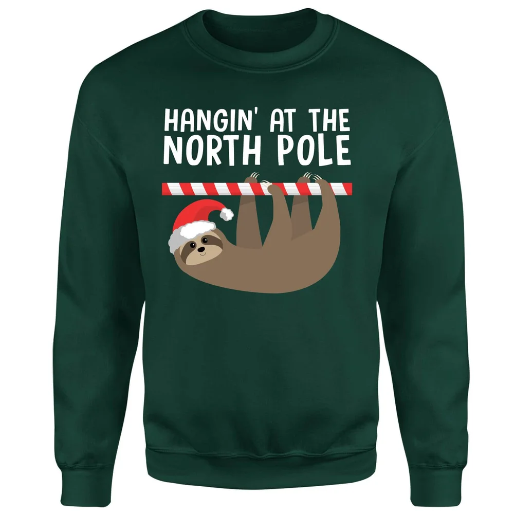 Pull de Noël Homme Hangin' At The North Pole - Vert - S Image 1