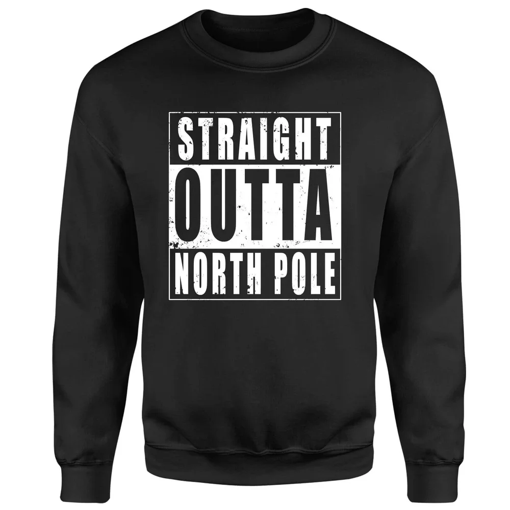 Pull de Noël Homme Straight Outta North Pole - Noir - S Image 1