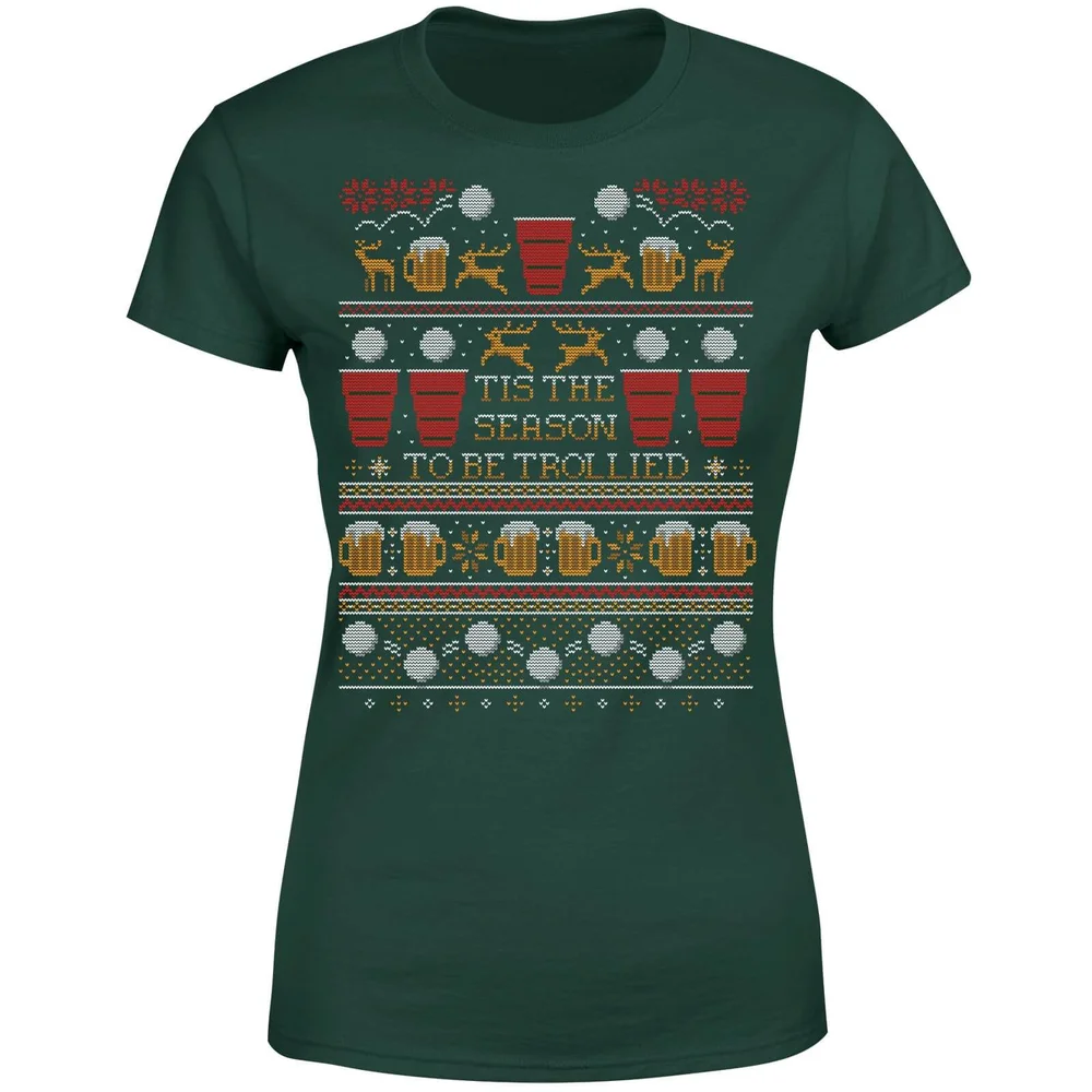 Tis The Season To Be Trollied Women's T-Shirt - Forest Green - S - Vert Forêt Image 1