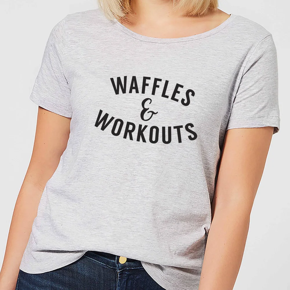 Waffles and Workouts Women's T-Shirt - Grey - S - Gris Image 1