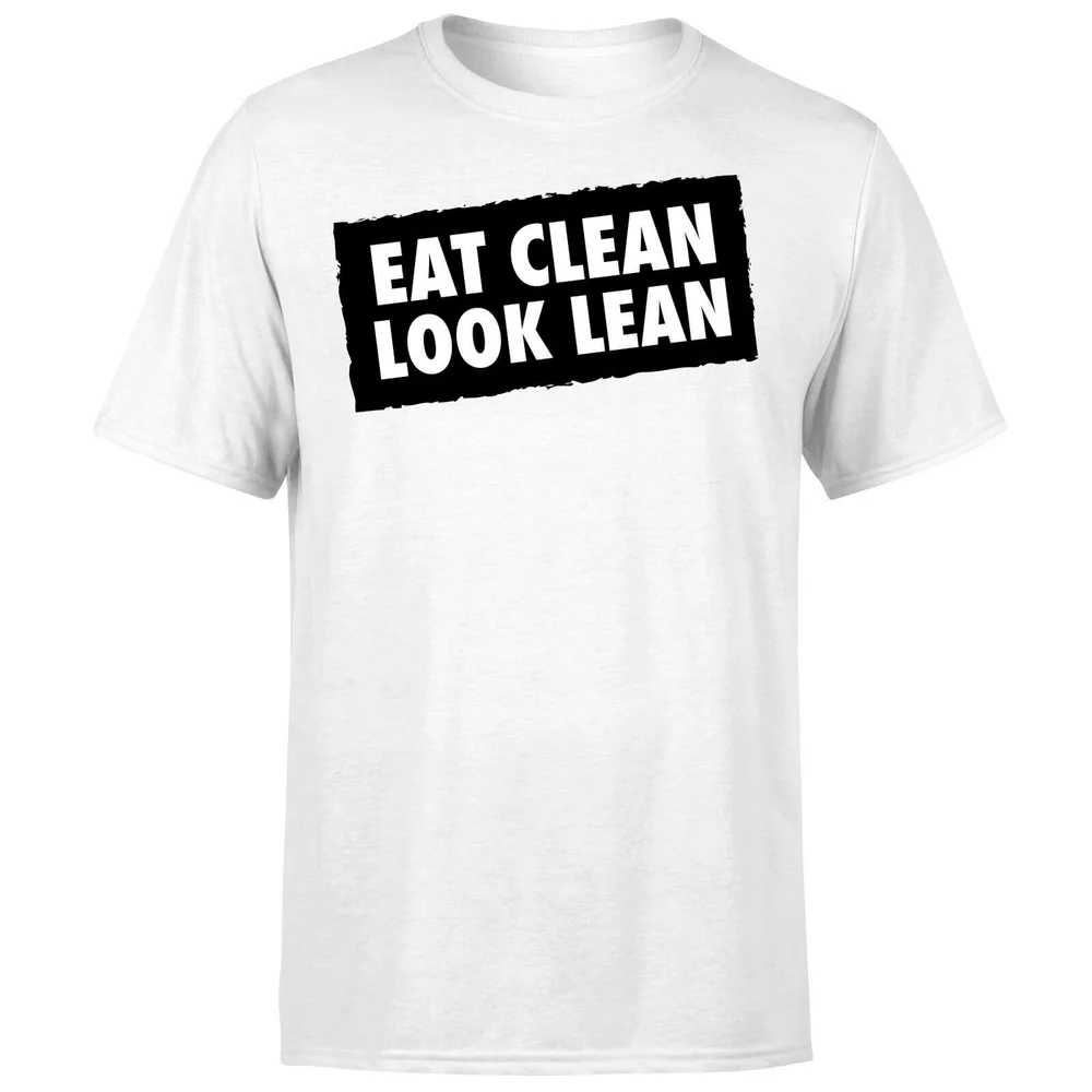 Eat Clean Look Lean T-Shirt - White - S - Blanc Image 1