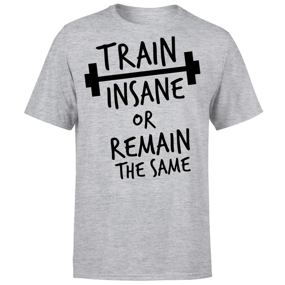 Train Insane or Remain the Same T-Shirt - Grey - S - Gris Image 1