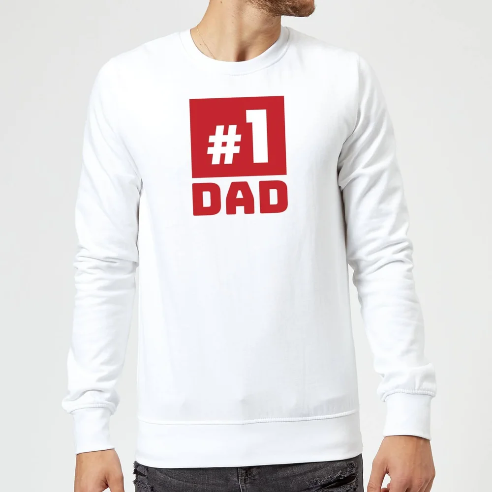 Number 1 Dad Sweatshirt - White - S - Blanc Image 1