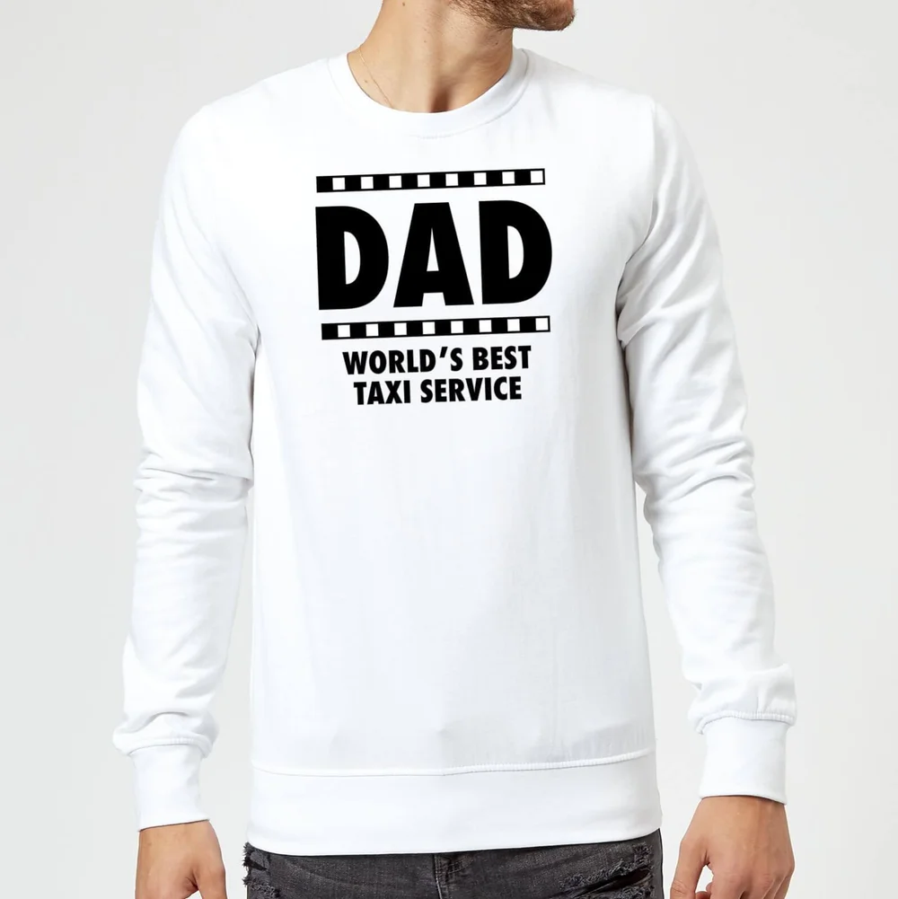 Dad Taxi Service Sweatshirt - White - S - Blanc Image 1