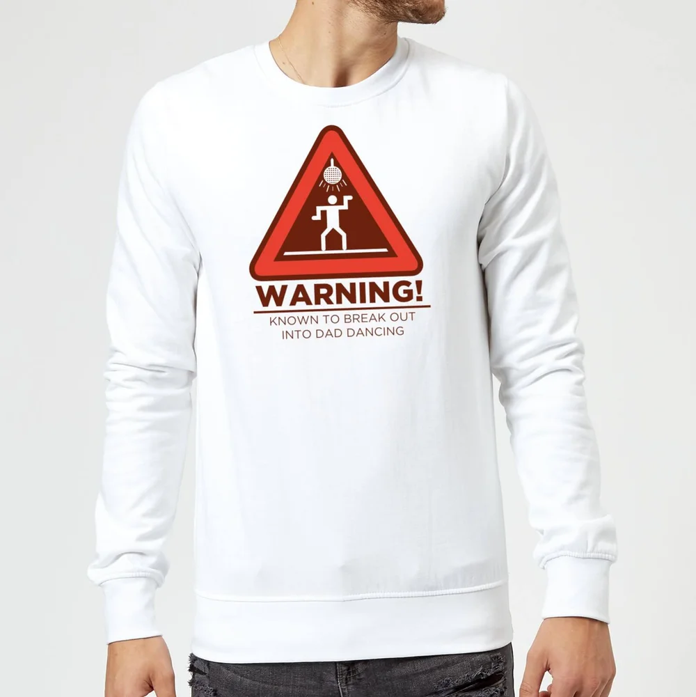 Warning Dad Dancing Sweatshirt - White - S - Blanc Image 1