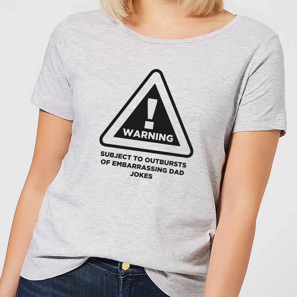 Warning Dad Jokes Women's T-Shirt - Grey - S - Gris Image 1