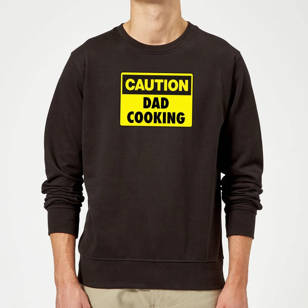 Caution Dad Cooking - Black Sweatshirt - S - Noir Image 1