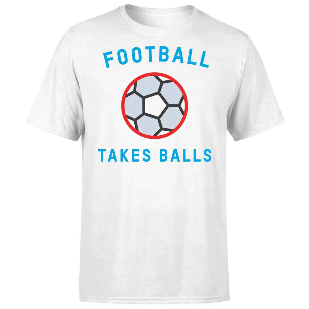Football Takes Balls T-Shirt - White - S - Blanc Image 1