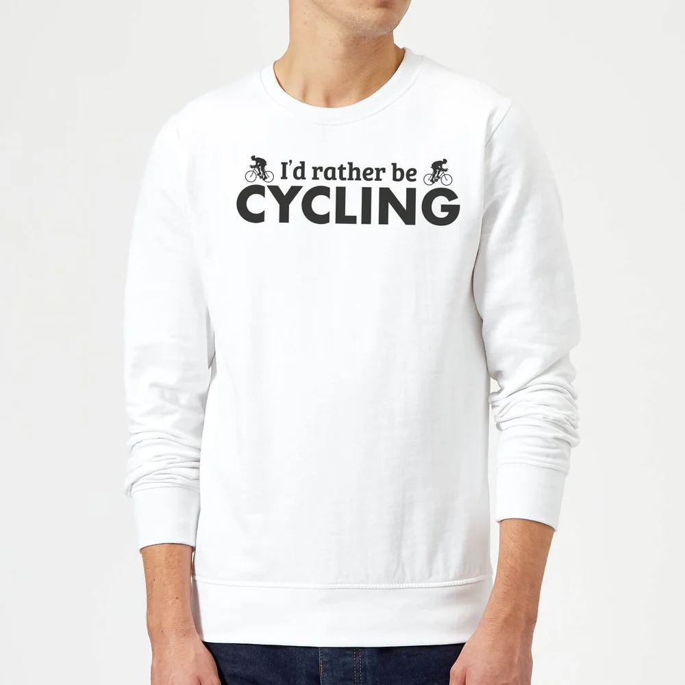 I'd Rather be Cycling Sweatshirt - White - S - Blanc Image 1