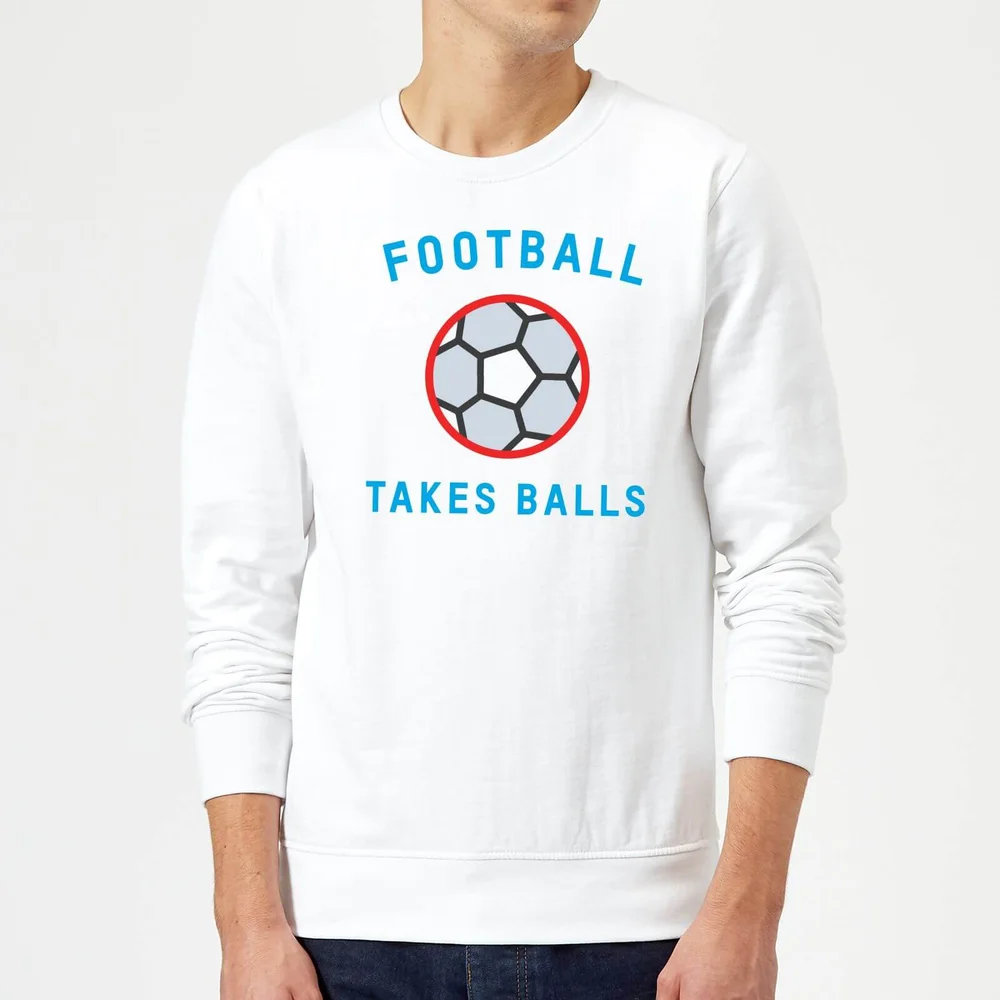 Football Takes Balls Sweatshirt - White - S - Blanc Image 1