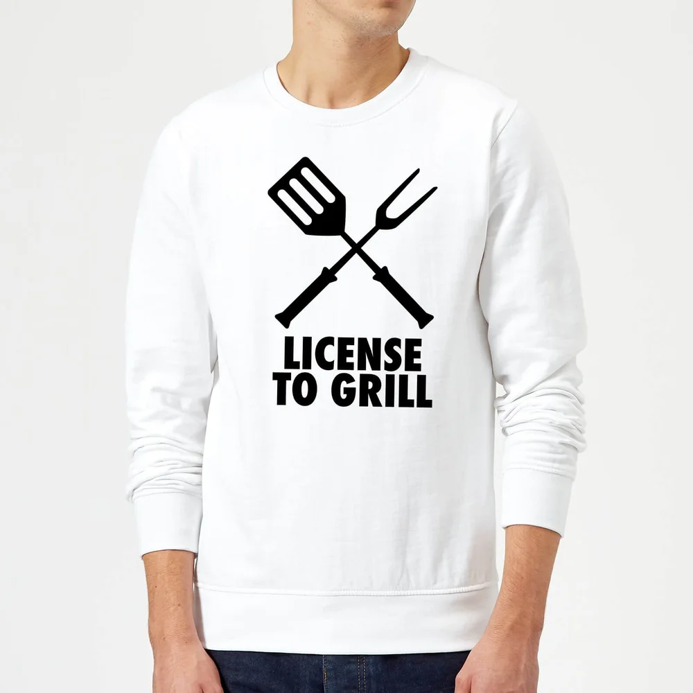 License to Grill Sweatshirt - White - S - Blanc Image 1