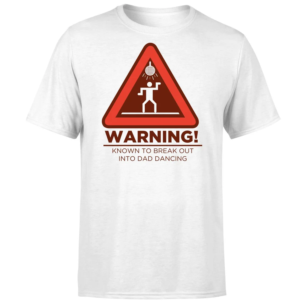 Warning Dad Dancing T-Shirt - White - S - Blanc Image 1