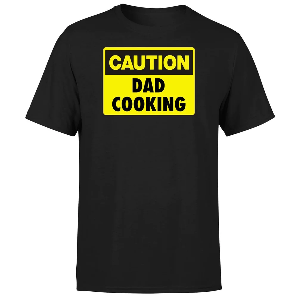 Caution Dad Cooking - Black T-Shirt - S - Noir Image 1