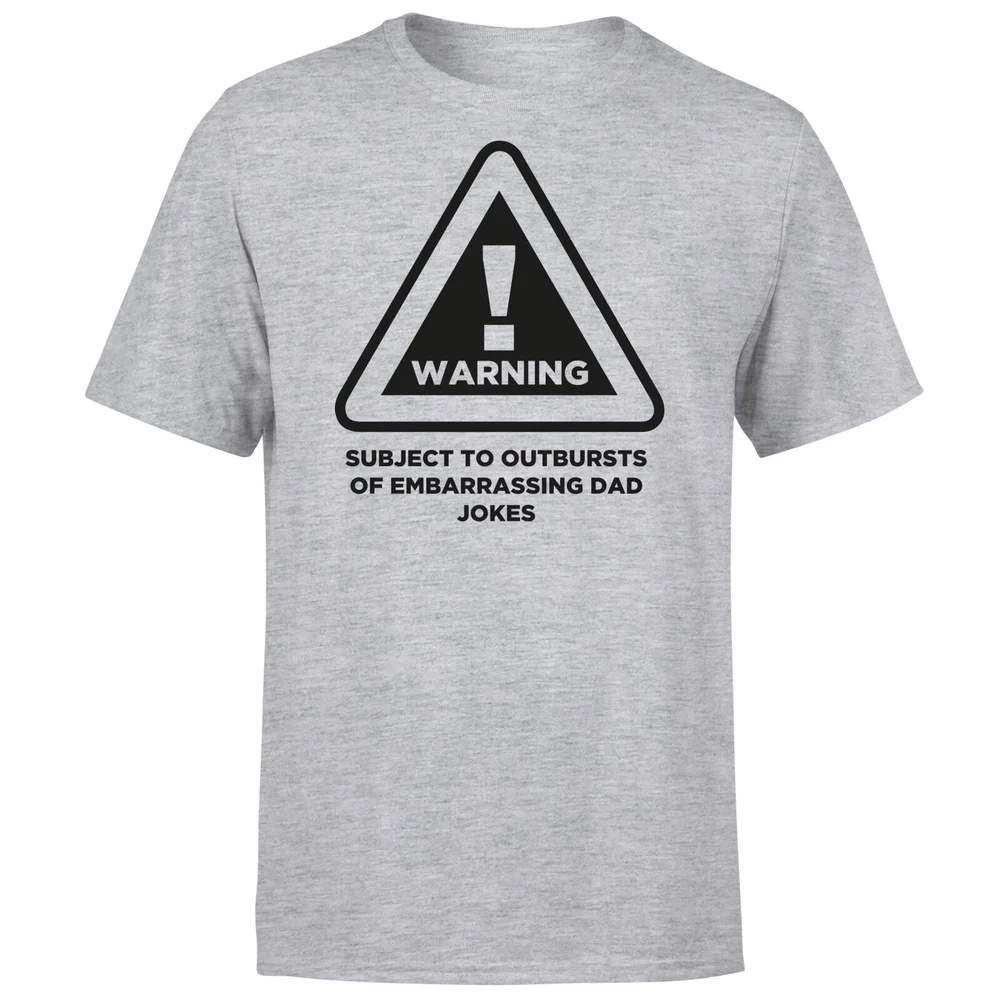 Warning Dad Jokes T-Shirt - Grey - S Image 1