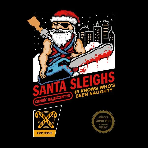 T-Shirt Homme Santa Sleighs - Noir
